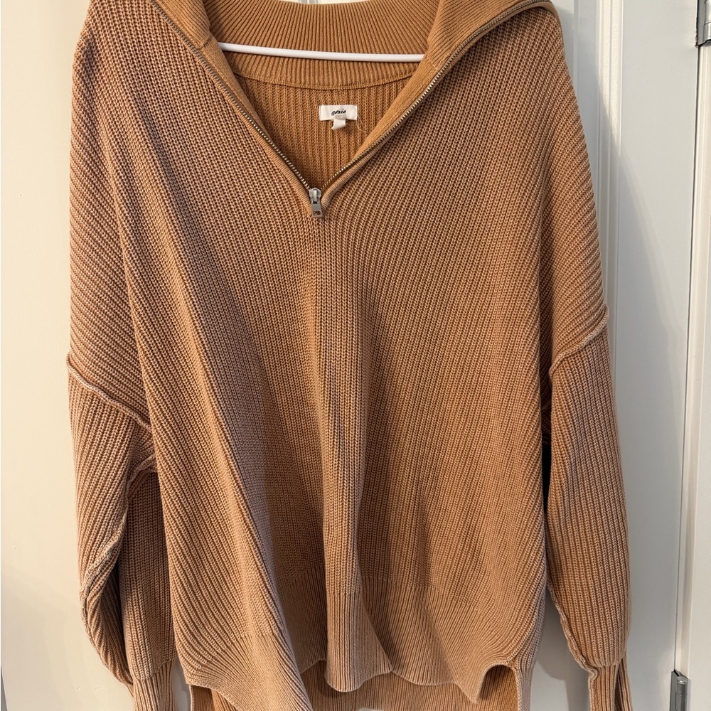 Aerie Camel Cowl Neck Sweater